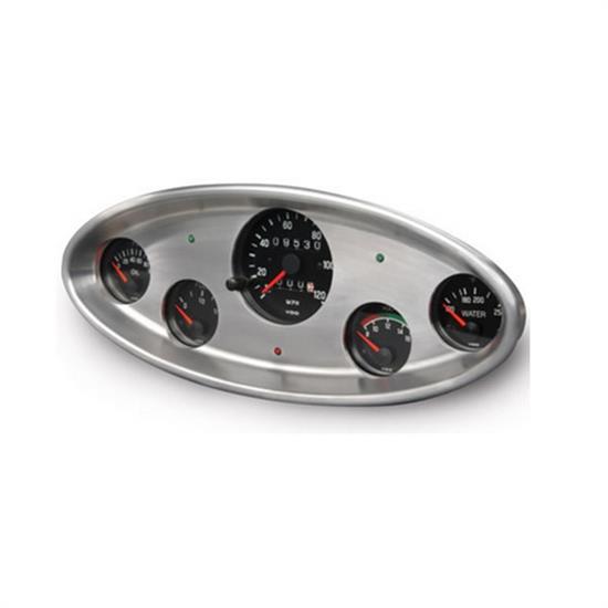 Lokar BDI-9103 3 1/8" Oval Dash Insert, Aluminum, 1932 Ford
