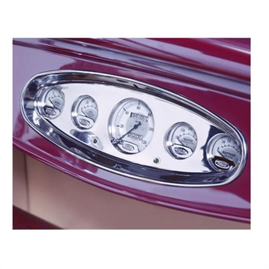 Lokar BDI-9124 3 3/8" Oval Dash Insert, Aluminum