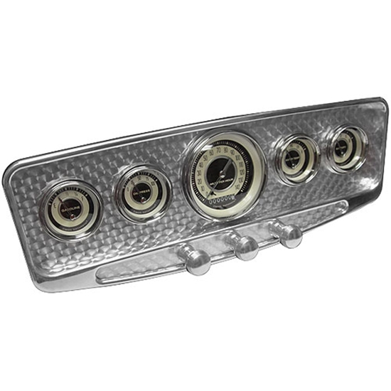 Lokar BDI-9138 Goolsby Edition 5 Gauge Dash Insert, 3-3/8 Inch, Engine Turned
