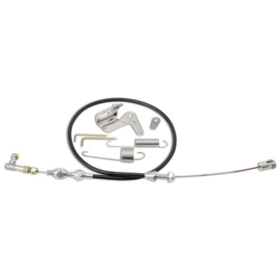 Lokar DP-1000U48 Duo-Pack Black Throttle Cable w/Bracket, 48 Inch Long