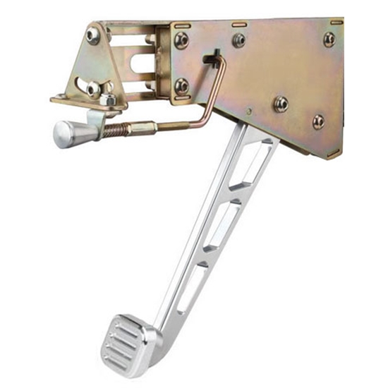 Lokar EFB-9002 Billet Alum Foot Brake w/Brushed Windowed Arm