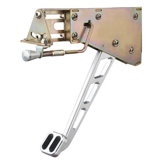 Lokar EFB-9007 Billet Foot Brake w/ Chrome Windowed Arm/Rubber Insert