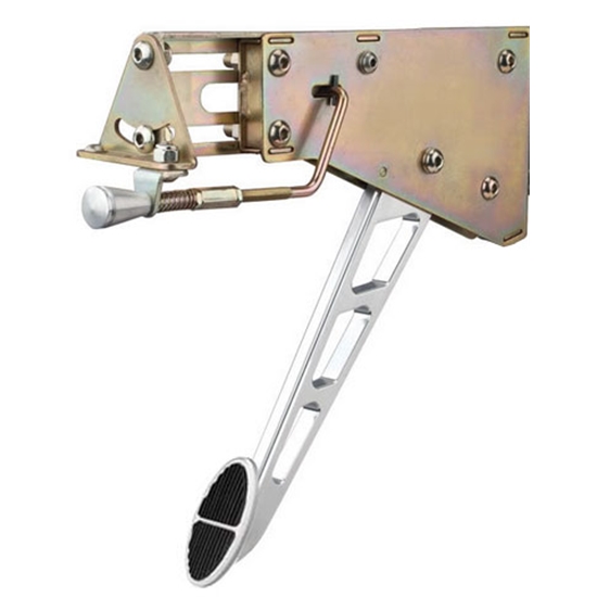 Lokar EFB-9010 Billet Alum Foot Brake w/Chrome Windowed Arm w/Oval Pad