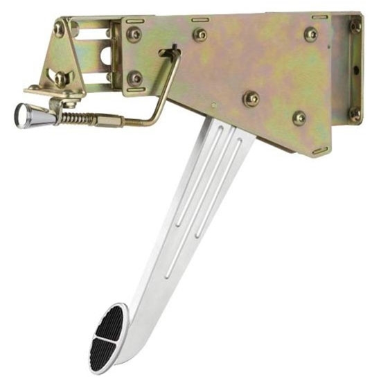 Lokar EFB-9011 Billet Alum Foot Brake w/Chrome Solid Arm w/Oval Pad