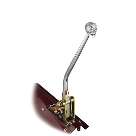 Lokar FMS6400BS Floor Mount Trans Shifter, TH-400, 16 Inch, Skull Knob