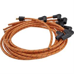 Lokar PW-1001 Cloth Covered Spark Plug Wire, Tan/Red-Black Tracer