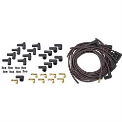 Lokar PW-1004 Cloth Covered Spark Plug Wire, Black/Red Tracers