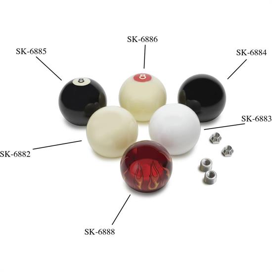 Lokar SK-6882 2-1/4 Inch Plain Ivory Shift Knob, 3/8-24, 3/8-16 Thread
