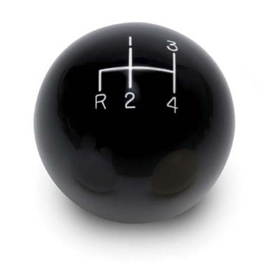 Lokar SK-6892 4-Speed Black 2 Inch Shift Knob, 3/8-24, 3/8-16 Thread