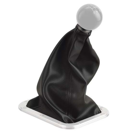 Lokar X70-BAF1 Black Alum Hi-Top Rect. Shifter Boot w/Bezel, 3/8 In-24