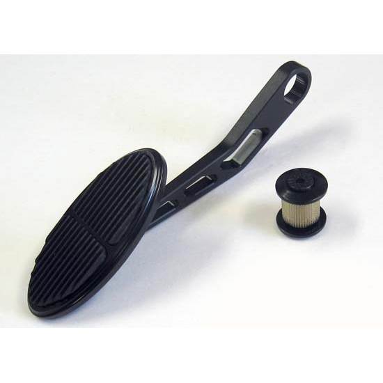 Lokar XDBW-6104 Midnight Series Drive-by-Wire Oval Throttle Pedal, Rub
