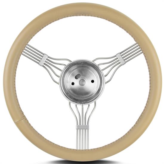 Lecarra 55309 15 Inch Steering Wheel, Newstalgic Banjo, Tan Wrap