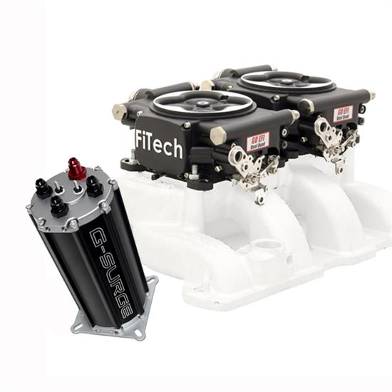 FiTech Go EFI 2x4 Dual-Quad Fuel Injection Syst. Kit w/G-Surge Ta