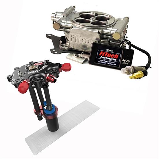 FiTech Go EFI 4 Fuel System Kit w/Hy-Fuel Tank, 600 HP, Aluminum