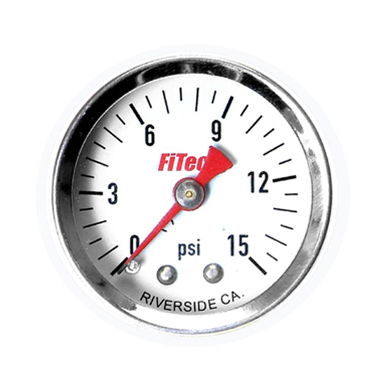 FiTech 80116 Fuel Pressure Gauge, 0-15 PSI