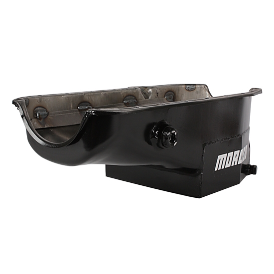 Moroso 21323 Circle Track Oil Pan, 1980-85 Pass. Side Dipstick w/ Plug