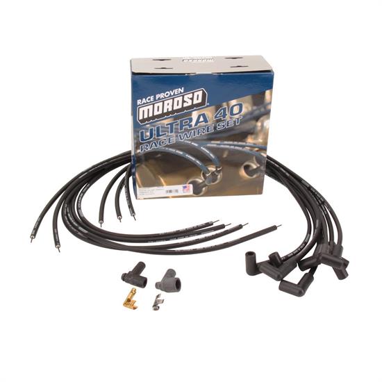 Moroso Ultra 40 Low Resistance Racing Spark Plug Wires, 90 Degree Moroso Ultra 40 Low Resistance Racing Spark Plug Wires, 90 Degree
