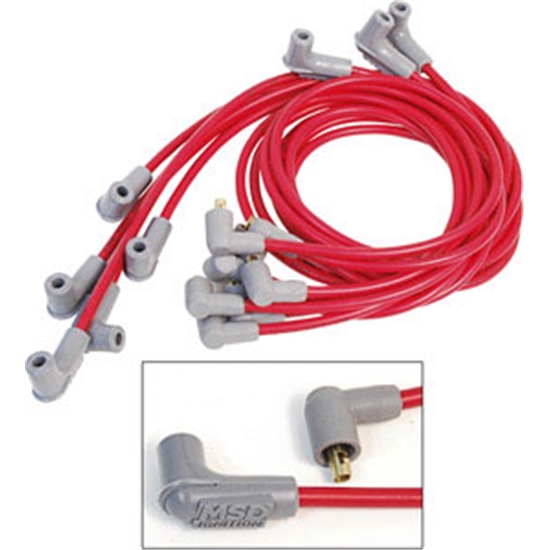 MSD 31609 Super Conductor Plug Wires,Big Block Chevy, Socket Dist. Cap