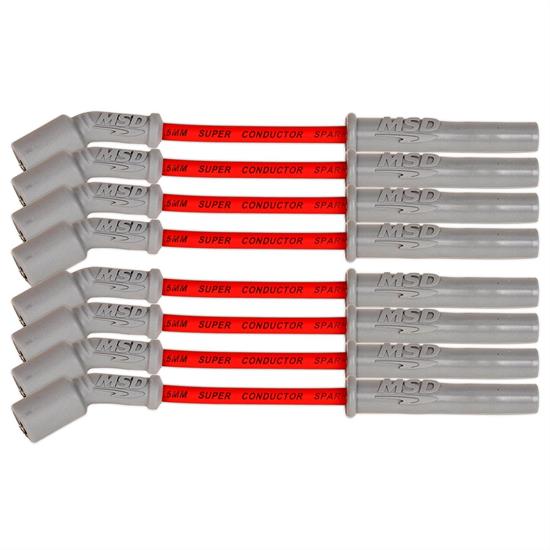 MSD 33829 Super Conductor Spark Plug Wire Set, Red
