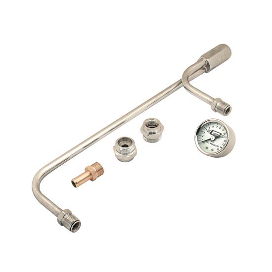 Mr Gasket 1559 Fuel Line Kit, w/Gauge & Fittings, Chrome, 9-5/16 Inch