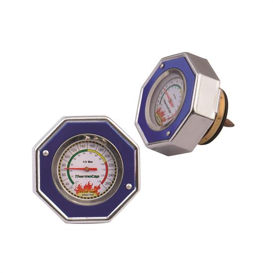 Mr Gasket 2470B Thermocap Radiator Cap, 13 PSI, Blue
