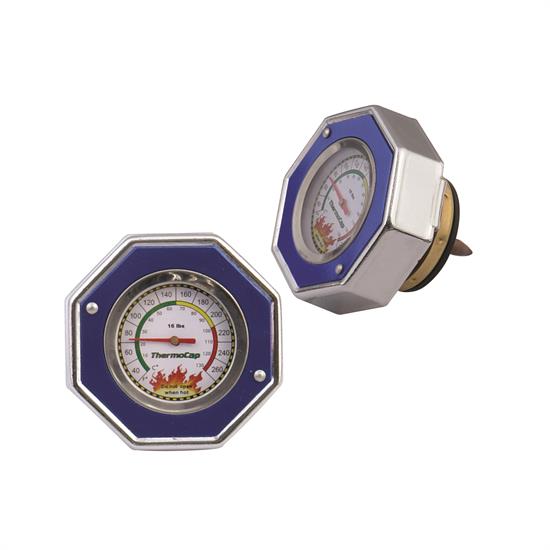 Mr Gasket 2471B Thermocap Radiator Cap, 16 PSI, Blue