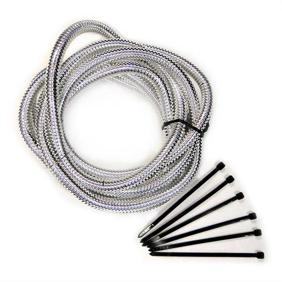 Mr Gasket 4521 Flexible Convoluted Wire Covering, 3/8 Inch, Chrome