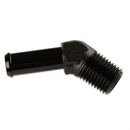 Mr Gasket 484408-BL 45 Degree 1/2 I.D. Hose To 3/8 NPT, Black