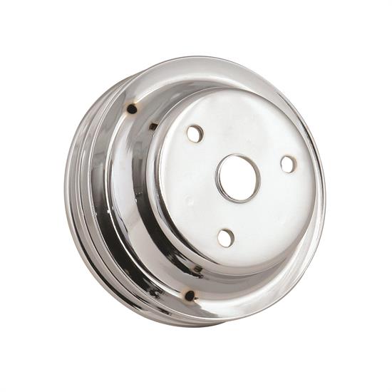 Mr Gasket 4977 Chrome Crank Pulley, Double Grrove