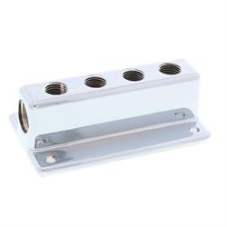 Four Outlet T-Style Chrome Fuel Block