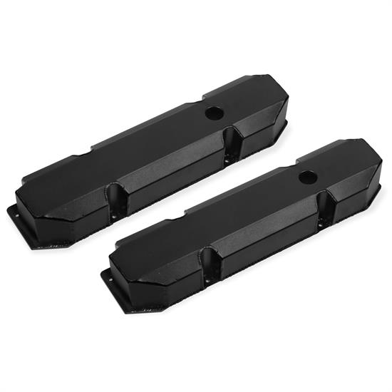 Mr Gasket 6863BG Fabricated Aluminum Valve Covers, BB Chrysler, Black