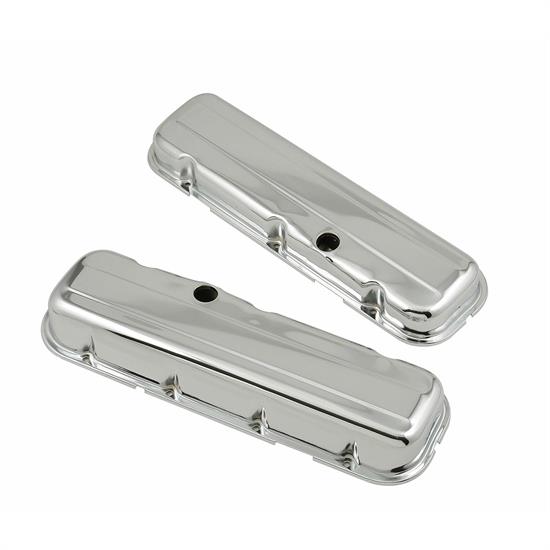 Mr Gasket 9803 Chrome Short-StyleValveCovers w/baffles, 396-454 BBC