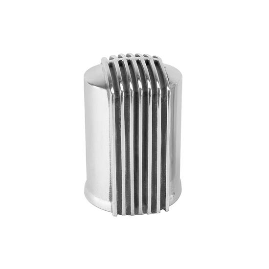 Offenhauser Finned Oil Filter Cover, Polished Aluminum