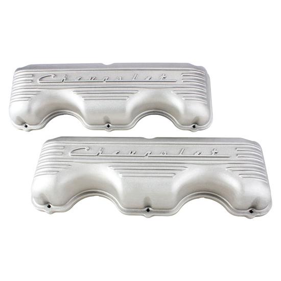Chevy 348/409 Finned Aluminum Valve Covers, Plain
