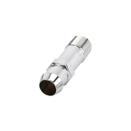 Long Chrome Heater Hose Fitting, 3/4 Inch Hose