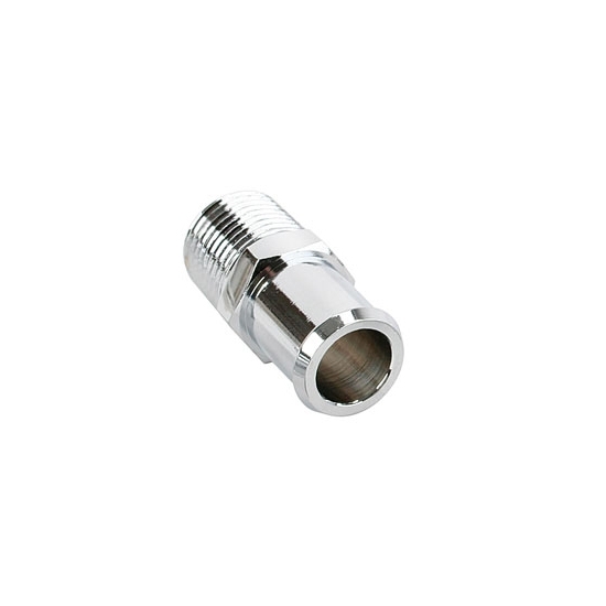 Short Chrome Heater Hose Fitting, 3/4 Inch Hose