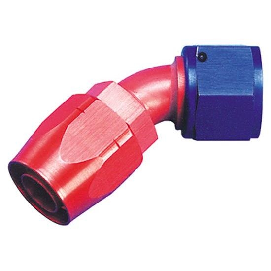 Aeroquip FBM1025 45 Hose End Coupler Fitting, Red/Blue, -12 AN