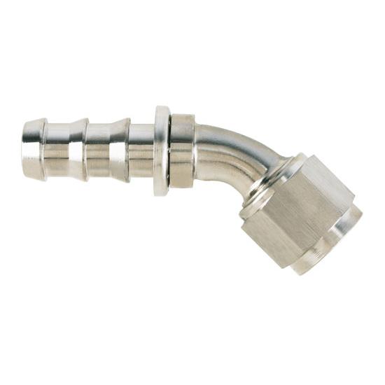 Aeroquip FCE1524 Nickel 45 Deg Push-On Hose Socketless Fitting, -10 AN
