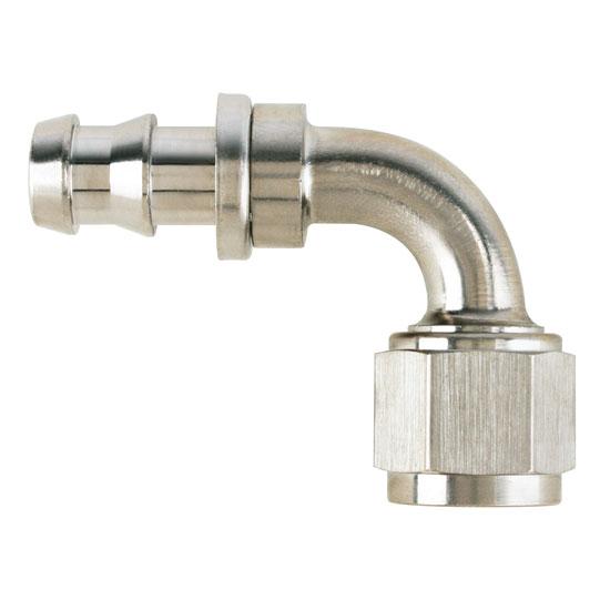 Aeroquip FCE1533 Nickel 90 Degree Push-On Socketless Fitting, -8 AN