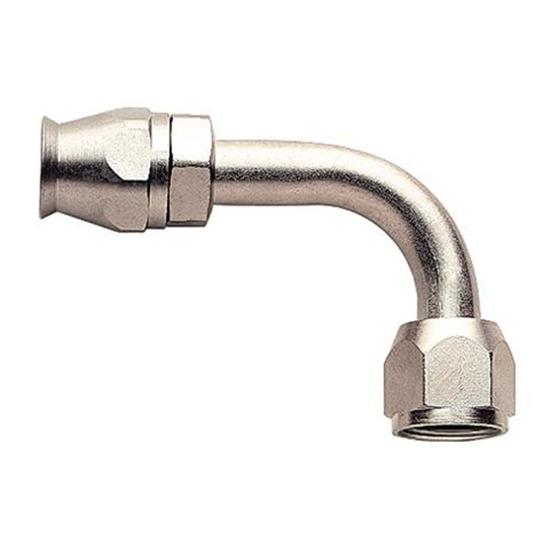 90 Degree Nickel Plated AC Fitting, O-Ring Pilot, -8 AN
