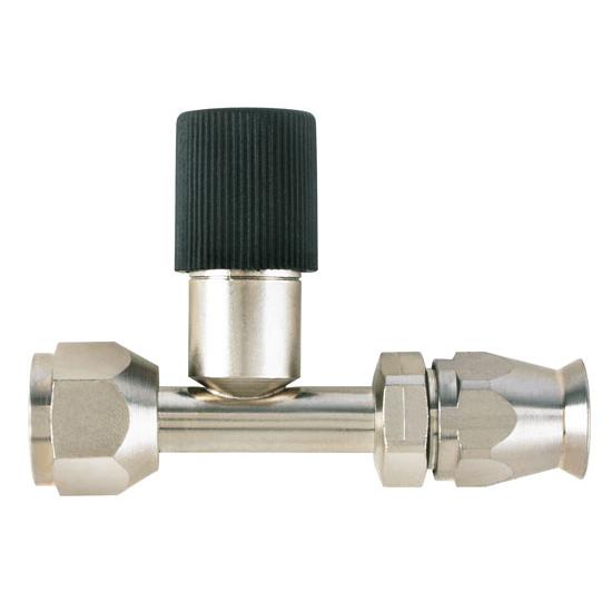 Straight Nickel Plated AC Fitting, O-Ring Pilot w/Port, -6 AN