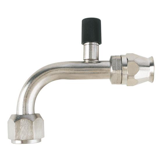 90 Degree Nickel Plated AC Fitting, O-Ring Pilot w/ Port, -10 AN