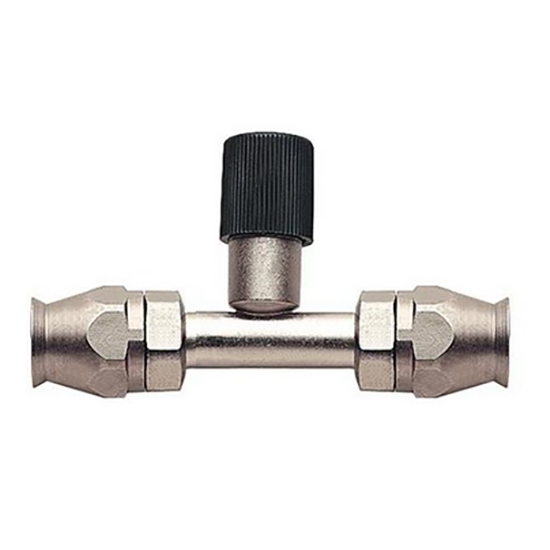 Straight Nickel Plated AC Fitting w/Port, -8 AN to -8 AN