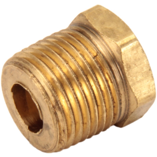 Straight Brass Pipe Bushing, 3/8 NPT to 1/8 NPT