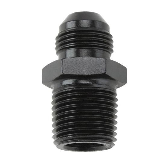 Black Straight -4 AN Flare to 1/4 Inch NPT Pipe Adapter Fitting