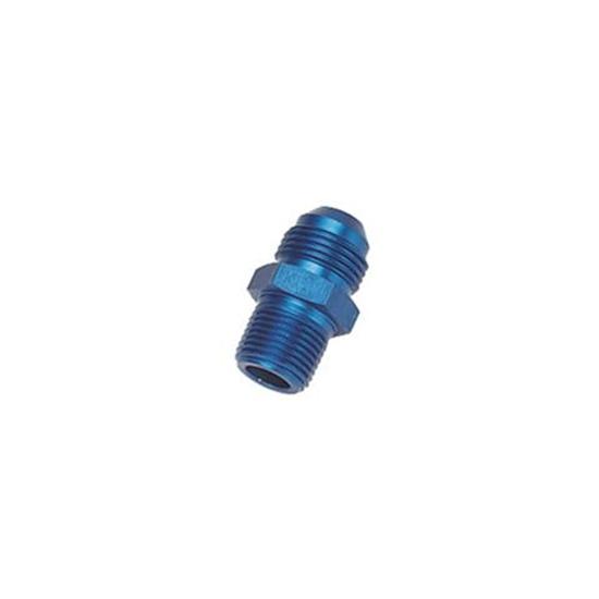 Blue Straight AN6 Flare Adapter to 1/4 Inch Aluminum Pipe Fitting