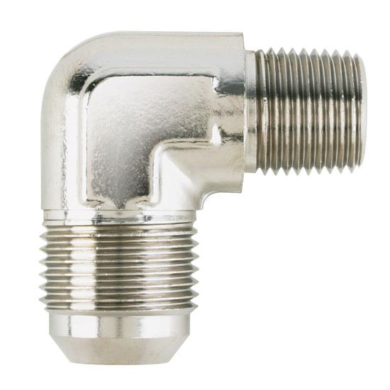 Speedway 90 -12 AN Flare to 1/2 Inch NPT Pipe Adapter Fitting