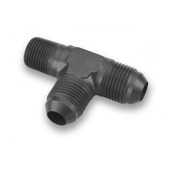 Goodridge AN826-12DBLK AN Flare Tee Fitting, -12 AN to 3/4 NPT, Black