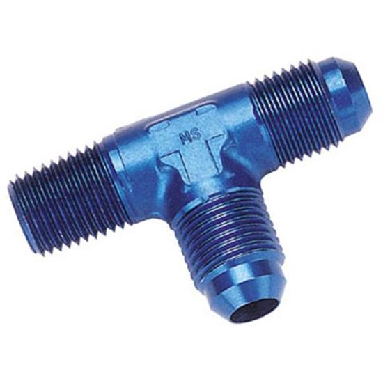 Aluminum Flare to Pipe Tee on Run Fitting, AN12 to 3/4 Inch NPT