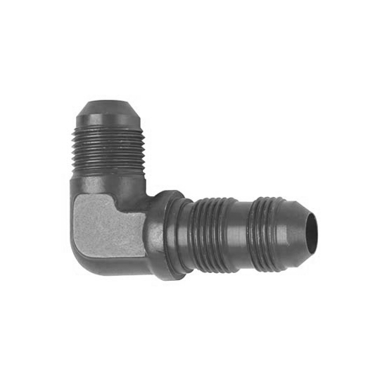 Fragola 483304BL AN Flare Bulkhead Fitting, -4 AN, 90 Degree, Black